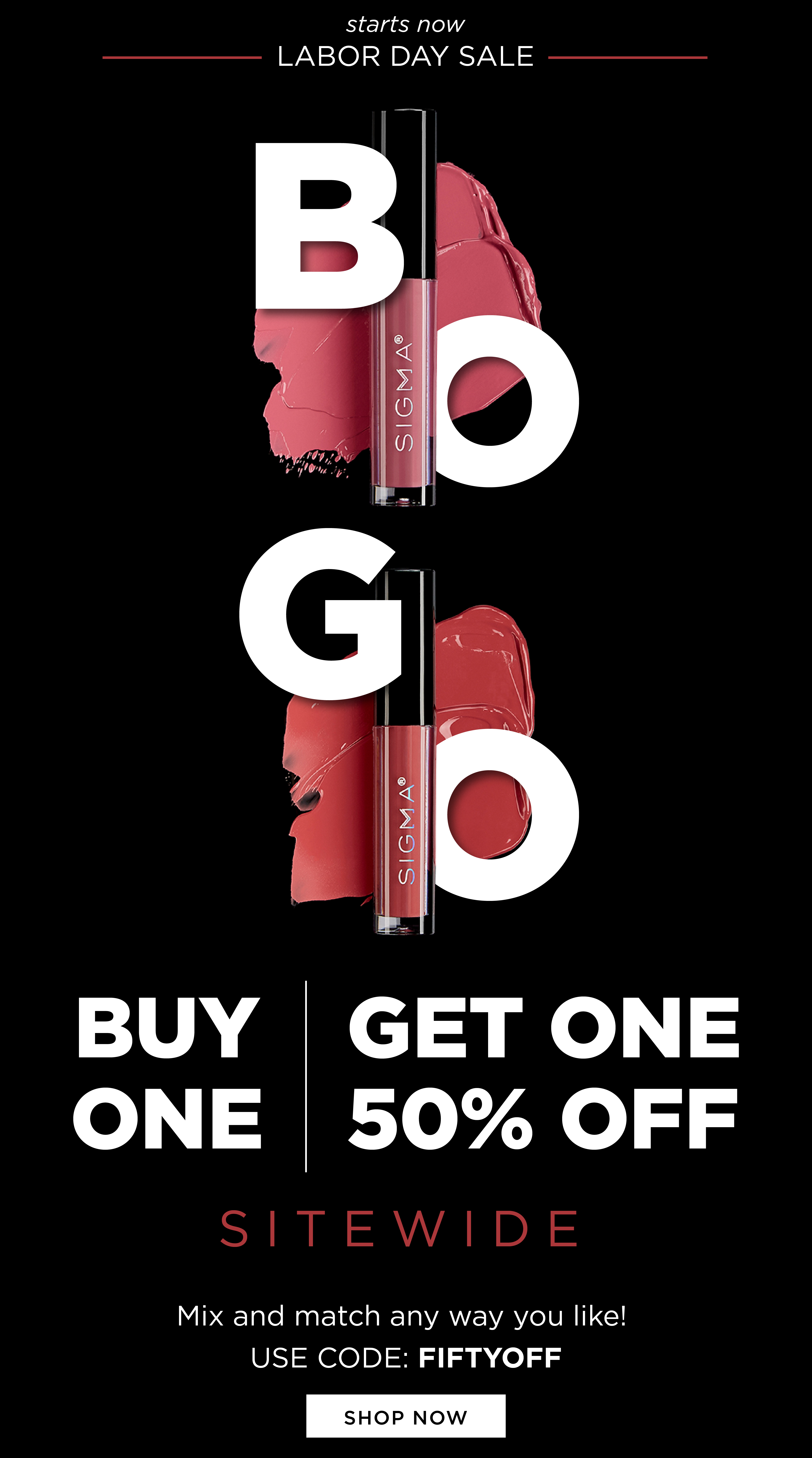 Buy one get one 50% off