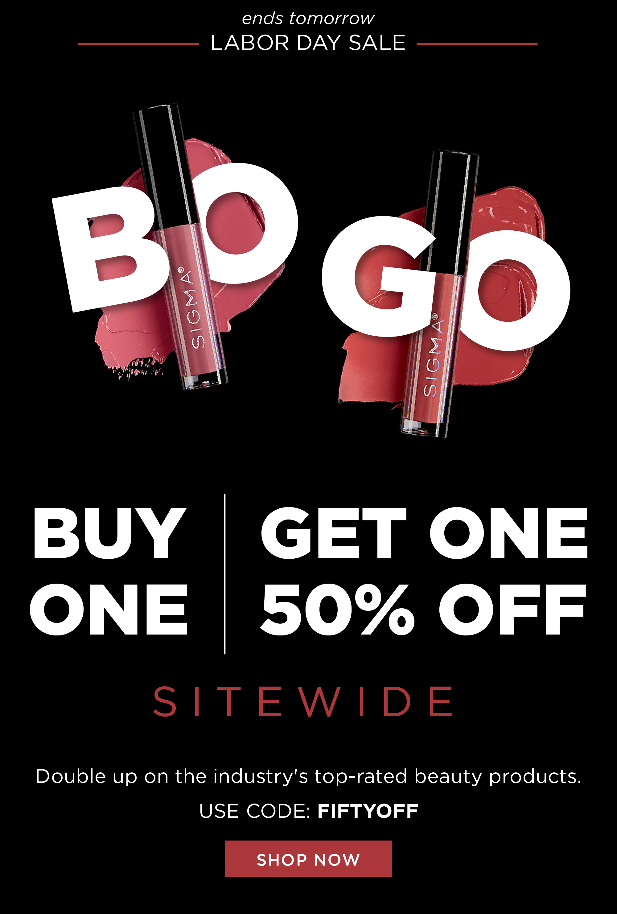 Buy one get one 50% off