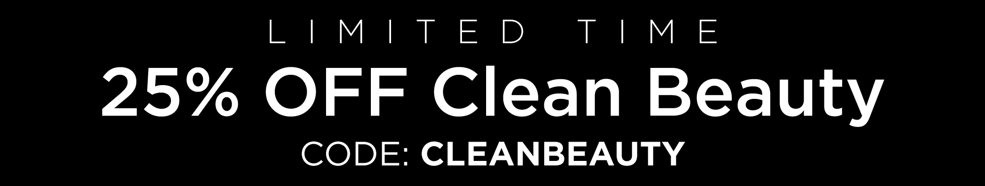 25% 0FF Clean Beauty