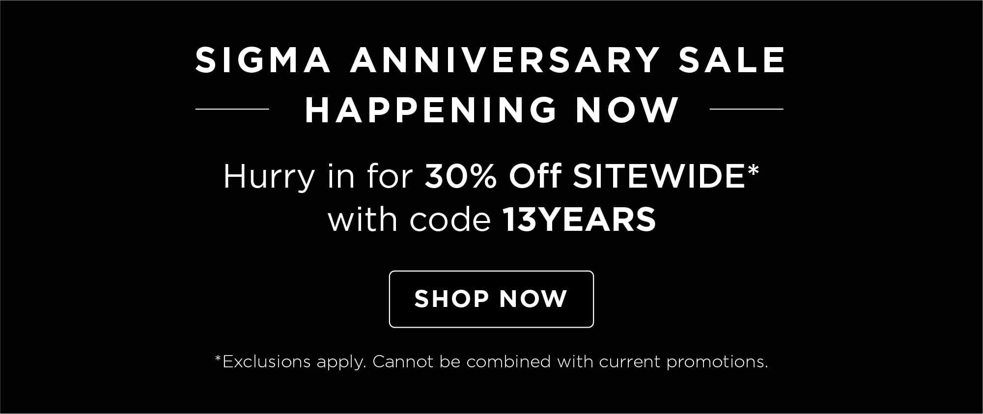 Sigma Anniversary Sale