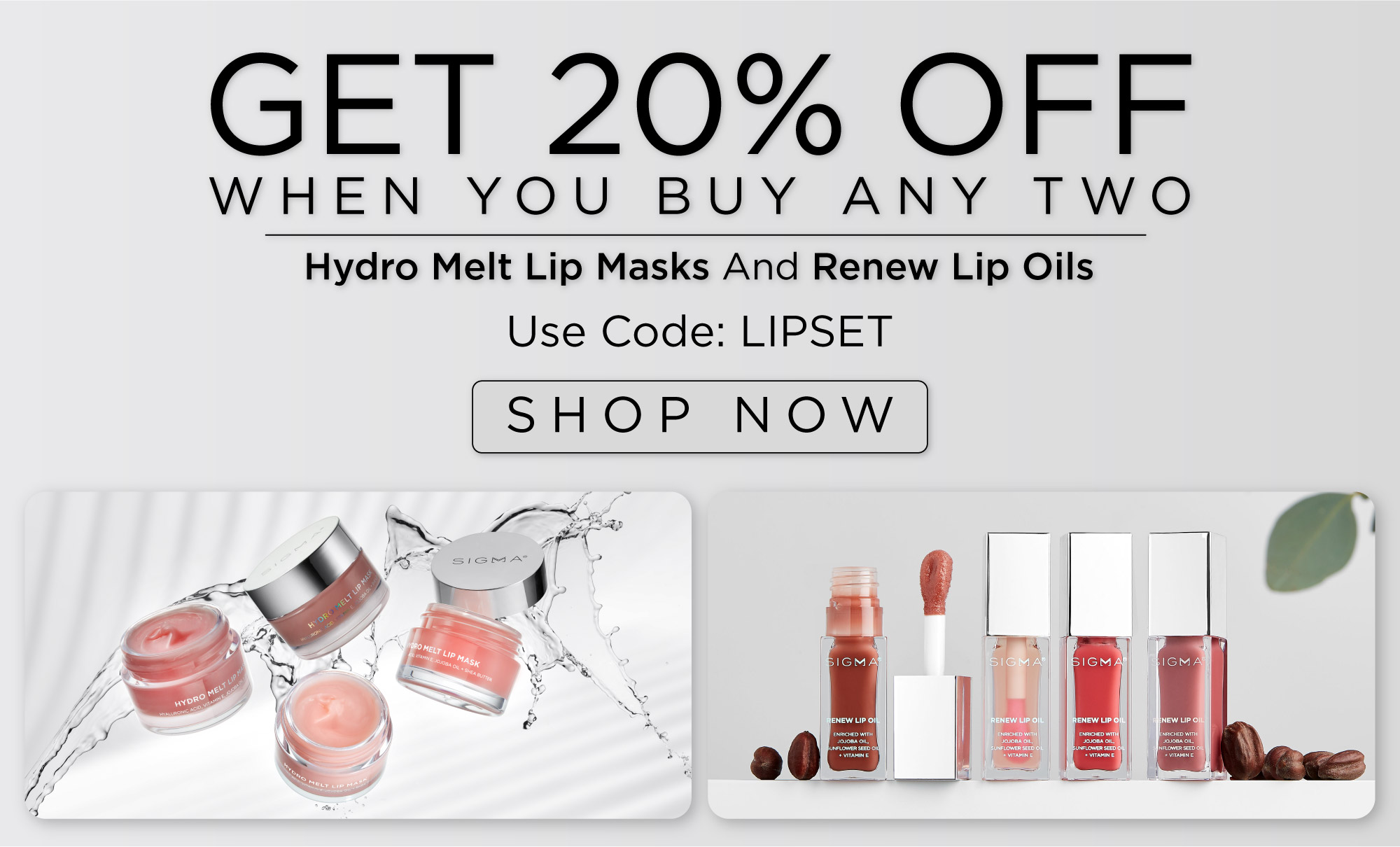 LIPSET | Any 2 Hydro Melt Lip Mask and Renew Lip Oils